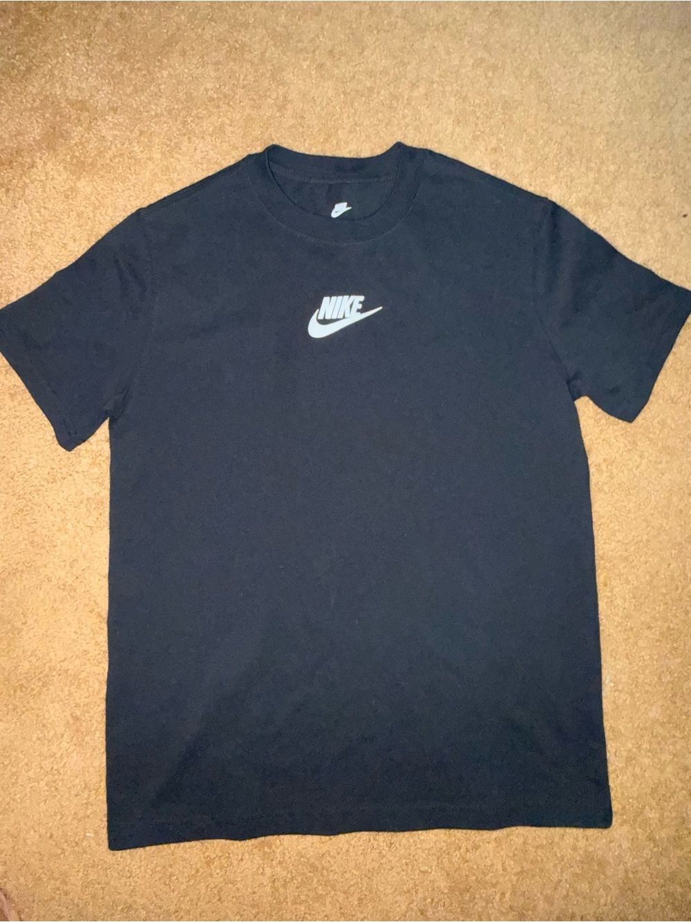 Nike Black T-Shirt with White Swoosh Logo